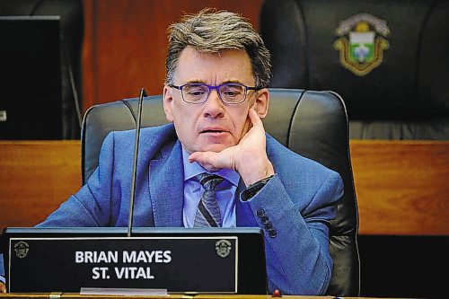 MIKE DEAL / WINNIPEG FREE PRESS

Winnipeg City Councillor Brian Mayes during an EPC meeting in the council chambers Wednesday morning.

211020 - Wednesday, October 20, 2021.