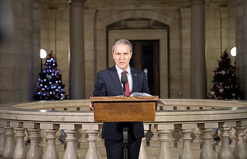 JESSICA LEE / WINNIPEG FREE PRESS

Finance Minister Cameron Friesen presents the 2022-2023 Mid-Year Fiscal and Economic Report at the Legislative Building on December 20, 2022.

Reporter: Danielle Da Silva