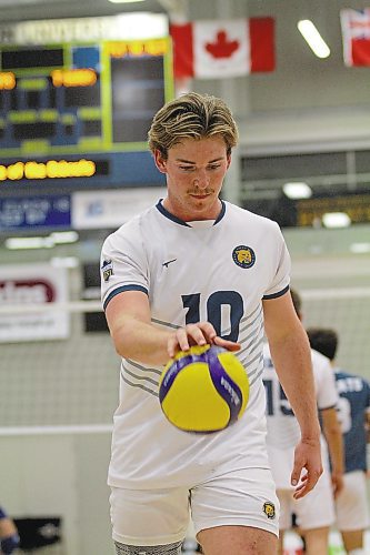 Co-captain Max Brook and the Brandon University Bobcats won five of their last six matches to close the first semester at 6-6 in Canada West men's volleyball. (Thomas Friesen/The Brandon Sun)