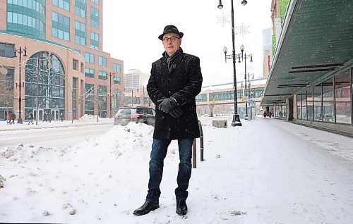 RUTH BONNEVILLE / WINNIPEG FREE PRESS 

LOCAL - downtown - Jino

Photo of Jino Distasio, University of Winnipeg professor, on Portage Ave. for story. 

Photo to go with story and Interview with Jino for the downtown series about the evolution of downtown, etc. 

Melissa's story.

Dec 21st,  2022