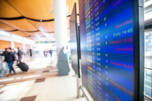 MIKAELA MACKENZIE / WINNIPEG FREE PRESS

Winnipeg Richardson International Airport, where many flights are being cancelled or delayed this holiday season due to storms in Ontario and BC, in Winnipeg on Friday, Dec. 23, 2022. For Katie story.
Winnipeg Free Press 2022.