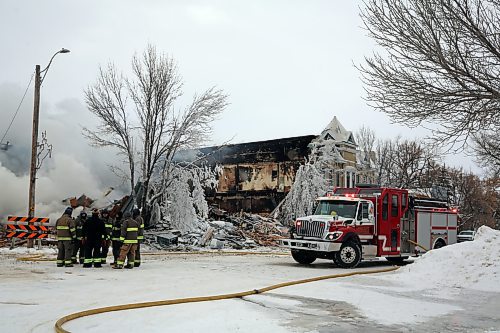 The Gladstone Hotel caught fire early Christmas morning and was destroyed. WestLake-Gladstone mayor Daryl Shipman told the Sun one person died in the blaze. (Colin Slark/The Brandon Sun)