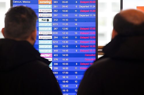 JOHN WOODS / WINNIPEG FREE PRESS
Travellers gather at Winnipeg’s airport as they try to board flights out of town Sunday, December 25, 2022. Air companies have been struggling with delays and cancellations due to weather.

Re: Abas