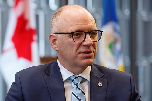 MIKE DEAL / WINNIPEG FREE PRESS
Mayor Scott Gillingham in his office at City Hall during his year-end interview.
See Joyanne Pursaga story
221216 - Friday, December 16, 2022.