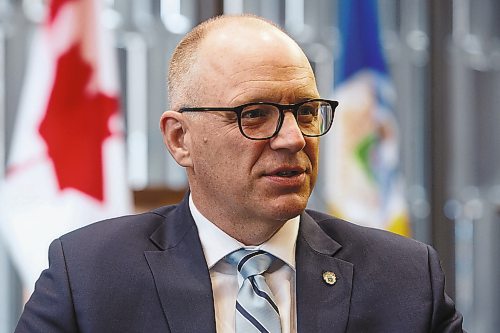 MIKE DEAL / WINNIPEG FREE PRESS
Mayor Scott Gillingham in his office at City Hall during his year-end interview.
See Joyanne Pursaga story
221216 - Friday, December 16, 2022.