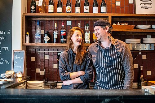 MIKAELA MACKENZIE / WINNIPEG FREE PRESS

Co-owners Courtney Molaro and Adam Donnelly pose for a portrait at Petit Socco in Winnipeg on Tuesday, Nov. 1, 2022. For Eva Wasney story.
Winnipeg Free Press 2022.