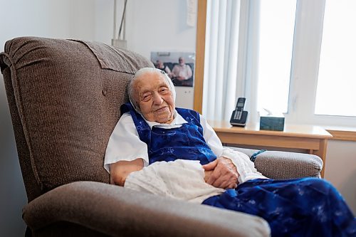 Susanna Wollman of Decker Hutterite Colony, northwest of Hamiota, is believed to be the oldest-living Hutterite among the approximately 50,000 members across all three Hutterite sects in North America. Wollman turned 100 on Oct. 30. (Tim Smith/The Brandon Sun)