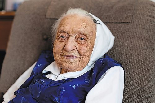 21122022
Susanna Wollman of Decker Hutterite Colony northwest of Hamiota is the oldest living Hutterite amongst the approximately 50,000 members across all three Hutterite sects in North America. Wollman turned 100 on October 30th. (Tim Smith/The Brandon Sun)