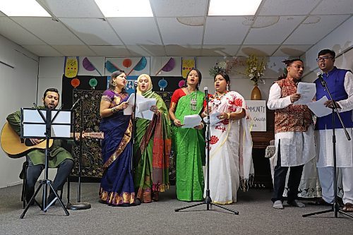 Members of Brandon’s small but growing Bengali community, primarily from Bangladesh and India, gathered Wednesday evening for their first Poush Mela, or Winter Festival, in the Wheat City, at the Central Community Club. The Bengali community in Brandon consists of approximately 10-15 ethnically Bengali families. They connect through a WhatsApp group and hope to attract more Bengali families from other communities in Westman. The Winter Festival consisted of a variety of performances and dinner. (Tim Smith/The Brandon Sun)