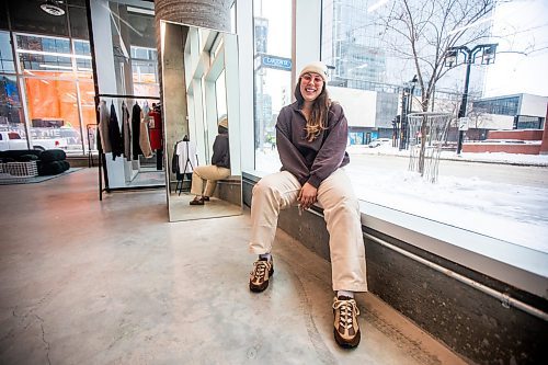 MIKAELA MACKENZIE / WINNIPEG FREE PRESS

Maya Olynyk , operations manager at CNTRBND, poses for a photo at the high-end streetwear shop in Winnipeg on Wednesday, Dec. 28, 2022. The store, which already has locations in Yorkville in Toronto, Montreal and Vancouver, opened the Winnipeg location on December 23rd. For Marty Cash story.
Winnipeg Free Press 2022.