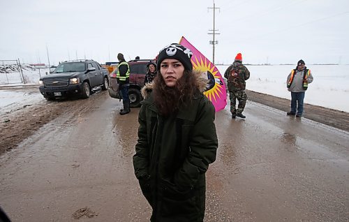 Cambria Harris, daughter of Morgan Harris, was among the advocates for missing and murdered Indigenous women, girls and two-spirit people who set up a blockade and a camp at Brady Road landfill earlier this month. (Winnipeg Free Press)