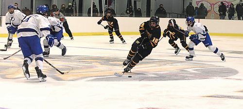 Cole Temple, shown in action with the U15 AAA Brandon Wheat Kings against the Interlake Lightning last season at J&amp;G Homes Arena, helped his team win the first provincial championship in the age group in Brandon history. (Perry Bergson/The Brandon Sun)