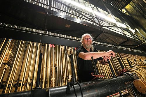 RUTH BONNEVILLE / WINNIPEG FREE PRESS 

ENT  - RMTC - Into the Woods

Gary Plouffe is known as the flyman at MTC.  He operates levers that lift and drop various scenic elements of a play onto the stage.  The large background scenes are suspended above the stage in the fly loft and are operated manually by a person called the flyman. 

Story: The Royal MTC is venturing into the woods, the fantastical woods of Stephen Sondheim, the late giant of musical theatre. Into the Woods, a Sondheim classic, is being directed by the MTC&#x573; artistic director Kelly Thornton, who has never directed anything by Sondheim before. It&#x573; a career highlight. We are getting a bit of a behind the scenes look into the musical set and stage craft, and this is an opportunity to get lots of art of the MTC. 


Reporter: Ben Waldman


Jan 4th,  2023