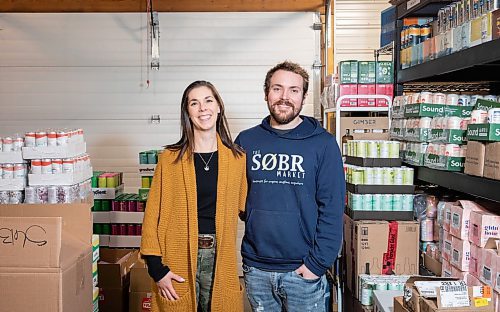 JESSICA LEE / WINNIPEG FREE PRESS

Shane and Jessie Halliburton, owners of Sobr Market, a low/no-alcohol drink store, pose in the store on January 5, 2023.

Reporter: Ben Sigurdson