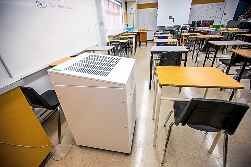 MIKAELA MACKENZIE / WINNIPEG FREE PRESS

HEPA filter units in portable classrooms at Sisler High School in Winnipeg on Thursday, Jan. 5, 2023. For Maggie story.
Winnipeg Free Press 2023.