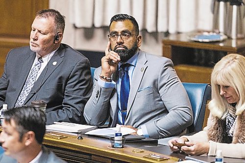 MIKAELA MACKENZIE / WINNIPEG FREE PRESS

PC MLA Obby Khan during question period at the Manitoba Legislative Building in Winnipeg on Wednesday, Sept. 28, 2022.  For &#x46d; story.
Winnipeg Free Press 2022.