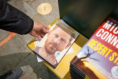 MIKE DEAL / WINNIPEG FREE PRESS
Prince Harry's memoire, Spare, has brisk sales on its first day at McNally Robinson GrantPark Tuesday. 
See Ben Sigurdson story
230110 - Tuesday, January 10, 2023.