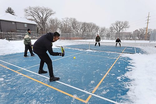 RUTH BONNEVILLE / WINNIPEG FREE PRESS 

Weather Standup - Pickleball

A group of colleagues spend their lunch hour enjoying some fresh air and a game of Pickle ball on Tuesday at Sir John Franklin Park.  

The colleagues from the Canadian Chid Protection Agency have made it a routine to grab their raquets, balls and snow shovels and make their way over to the park on Wellington Crescent. Sometimes it's snow covered so they spend the first part of the time shovelling off the court. Even in weather as cold as -20 you can find them outside playing pickle ball.  When spotted on Tuesday the weather was mild and no need to shovel off the court.

Names of colleagues:
Aalekh Patel (Sunglasses, wearing all black, front)
David Rabsch (army green, fur trimmed jacket, back centre)
Brian Mowrey (toque, beard, left)
Ernest Tsang (cap, camel boots, rear right)

They work at the Canadian Child Protection Agency.


Jan 10th,  2023