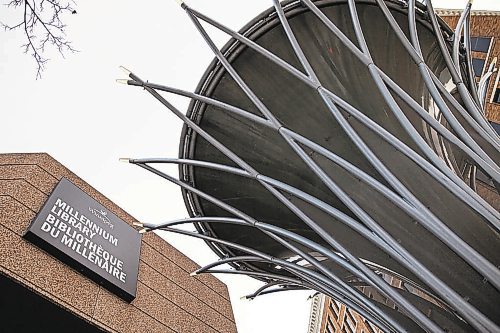 Daniel Crump / Winnipeg Free Press. The Millennium Library in downtown Winnipeg. It has been more than a year since “airport-style” security was removed from the entrance of the library, a move some community groups are celebrating. November 20, 2021.