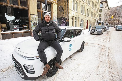 MIKE DEAL / WINNIPEG FREE PRESS
Philip Mikulec, Managing Director at Peg City Car Co-op, with one of over sixty cars that they have in their fleet. 
A report says devoting set city parking spots to car share vehicles has proven a success during trials that are set to wrap up this summer. After that it suggests completing a permanent program that would assist the city in meeting its climate change goals, since one car share vehicle is expected to take up to 15 cars off the road. 
See Joyanne Pursaga story
220107 - Friday, January 07, 2022.