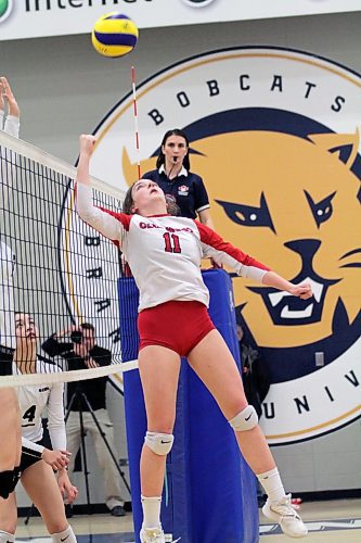 Virden's Danika Scharff, shown playing volleyball for Club West in 2019, transferred to the University of Windsor this year and was named Lancers' female athlete of the week this week. (Thomas Friesen/The Brandon Sun)