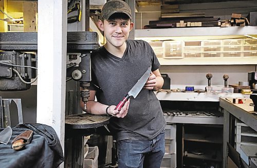 RUTH BONNEVILLE / WINNIPEG FREE PRESS 

LOCAL - Fehr Forgeworks

Feature on Graeson Fehr, a 23-year-old knifemaker/blacksmith and the brain behind Fehr Forgeworks.

Photos of Graeson in his shop at North Forge Fabrication Lab (125 Adelaide St.), with his hunting and culinary knives, and shots of him in the process of making a knife.  Process involves cutting steel, cleaning up and sharpening, making wooden handles and fine finishing. 


Running Sunday (Jan. 15,) 

-Declan

Jan 12th,  2023