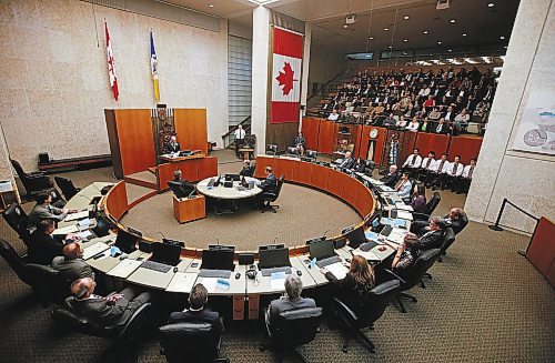 JOHN WOODS / WINNIPEG FREE PRESS
Mayor Scott Gillingham and the new Winnipeg council are sworn in at City Hall in Winnipeg Monday, November 1, 2022. 

Re: pursaga