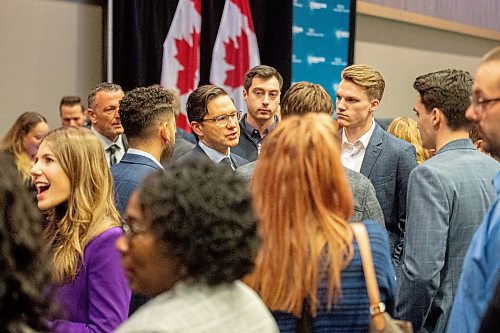Mike Sudoma/Winnipeg Free Press
Pierre Poilievre talks with supporters Friday afternoon at the RBC Convention Centre
Jan 13, 2023