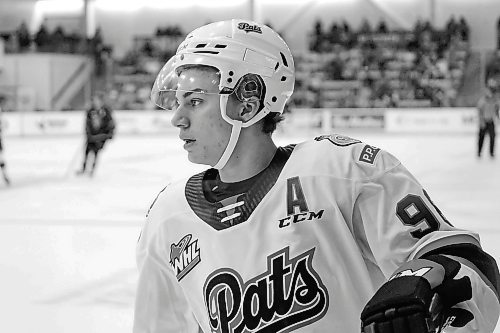 Connor Bedard leads the Regina Pats in scoring this season with 64 points in 42 games. (Daniel Crump/Winnipeg Free Press) 