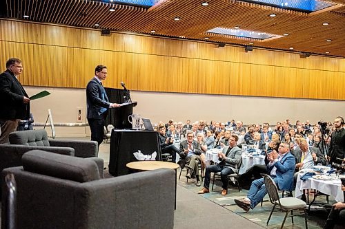 Mike Sudoma/Winnipeg Free Press
Pierre Poilievre talks to a packed room of around 500 supporters Friday afternoon at the RBC Convention Centre
Jan 13, 2023