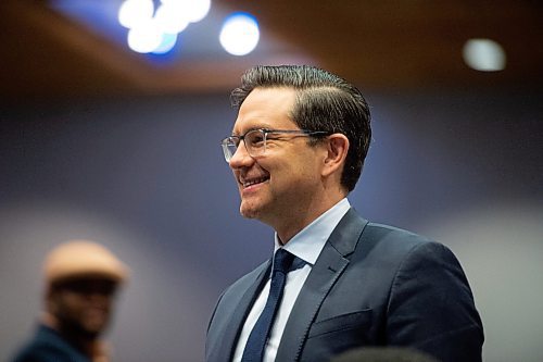 Mike Sudoma/Winnipeg Free Press
Pierre Poilievre smiles while talking with supporters prior to speaking Friday afternoon during an event put on a by the Frontier Centre for Public Policy at the RBC Convention Centre
Jan 13, 2023