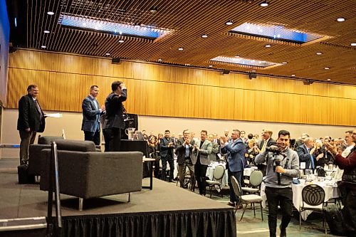 Mike Sudoma/Winnipeg Free Press
Pierre Poilievre talks to packed room of around 500 supporters Friday afternoon at the RBC Convention Centre
Jan 13, 2023