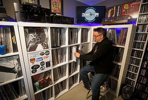 JOHN WOODS / WINNIPEG FREE PRESS
Frank Landry, owner and host of the YouTube channel, Channel 33 RPM, is photographed in his home basement studio Monday, January 16, 2023. Landry talks about records, CDs, audio gear, etc. on his channel. He&#x2019;s been doing it since 2014, and is currently up to 57,000 subscribers and over 9 million views.

Re: sanderson