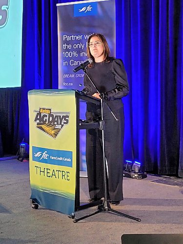 Premier Heather Stefanson announced at Ag Days on Tuesday that  the provincial government is investing up to $10 million into the development of Assiniboine Community College’s Prairie Innovation Centre. (Miranda Leybourne/The Brandon Sun)