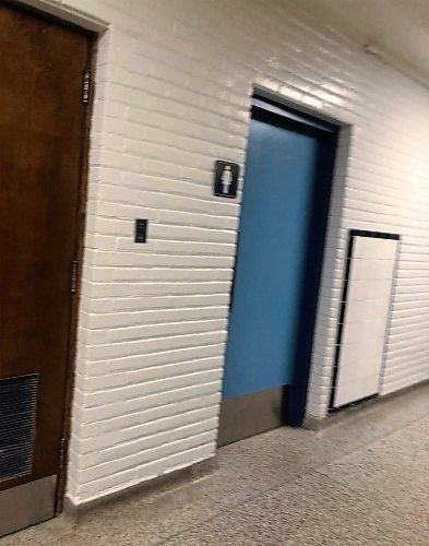 INSTAGRAM 

The door to the women's washroom at St. James Collegiate was reinstalled Friday morning after it was removed in an effort to curb a spike in indoor vaping.  Winnipeg Free Press 2023