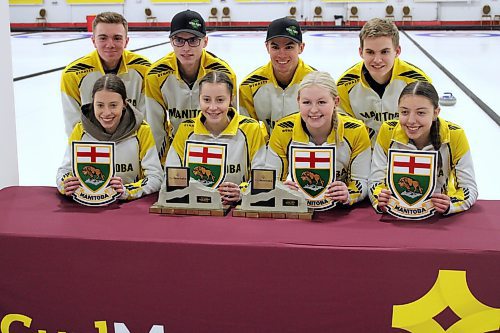 Jordon McDonald and Zoey Terrick's rinks captured the junior men's and women's provincial curling titles on Saturday at the Portage Curling Club. (Lucas Punkari/The Brandon Sun)