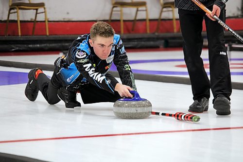 Jordon McDonald earned his second straight provincial junior men's curling championship on Saturday as he and his Deer Lodge team defeated Virden's Jace Freeman by a score of 8-7. (Lucas Punkari/The Brandon Sun)