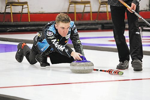 Jordon McDonald earned his second straight provincial junior men's curling championship on Saturday as he and his Deer Lodge team defeated Virden's Jace Freeman by a score of 8-7. (Lucas Punkari/The Brandon Sun)