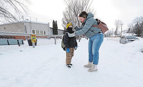 RUTH BONNEVILLE / WINNIPEG FREE PRESS 

Local - School bussing 

Crane School parent, Allison Beyer, with her six-year-old son,Ben Beyer,  outside his school Tuesday.  Story about how bussing times for kids will change in the fall making it difficult for parents who work.  

See Maggie's story. 


Jan 24th,  2023