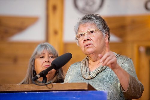 Mike Sudoma/Winnipeg Free Press
Elder Belinda Vandenbroeck speaks to media regarding addictions and addictions treatment Tuesday afternoon during a press event at Thunderbird House Tuesday morning
Jan 24, 2023