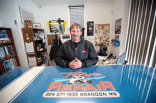 Tory Chambers, owner of Tory’s Repair, at his Richmond Avenue East auto parts and repair shop Thursday. (Tim Smith/The Brandon Sun)
