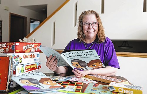 RUTH BONNEVILLE / WINNIPEG FREE PRESS 

LOCAL - math anxiety

Portrait of Sheri-Lynn Skwarchuk, co-author of the new math book, a professor at UWinnipeg and founder of ToyBox, with her new new book and games that help kids develop math skills.  

MATH ANXIETY: A Winnipeg professor has penned a new children's book that aims to equip parents and teachers with strategies to tackle math anxiety. Sheri-Lynn Skwarchuk of the University of Winnipeg and Erin Maloney, a cognitive scientist out of the University of Ottawa, published Peyton and Charlie Challenge Math. Last week, LRSD hosted Maloney for a talk about math anxiety and strategies to address it. 

See Maggie's story. 

Jan 26th,  2023