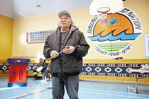 24012023
Rolling River First Nation Chief Wilfred McKay speaks prior to the march against family violence in the community on Tuesday. A lunch was served prior to the march and speakers spoke about family violence issues and resources following the march. 
(Tim Smith/The Brandon Sun)