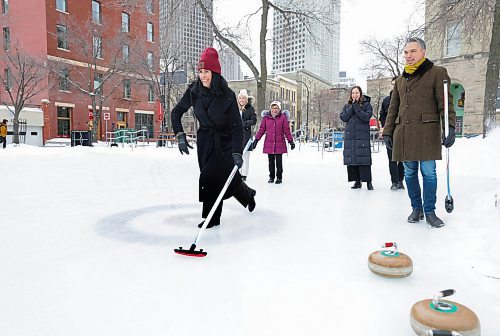 RUTH BONNEVILLE / WINNIPEG FREE PRESS 

LOCAL STDUP - winter cities shake-up

Dayna Spiring, President and CEO, Economic Development Winnipeg, watches her rock after throwing it down the ice in Old Market Square after the announcement of the upcoming Winter Cities Festival Thursdsay.  Brigitte Sandron, Executive Vice President and COO, Travel Manitoba and David Pensato, Executive Director, Exchange District BIZ, cheer her on.   

Info: News conference announces  Winnipeg as host city for the 2023 Winter Cities Shake-Up conference taking place on FEBRUARY 15-17TH. It is anticipated that 175-200 people will attend the conference the 3-day event which features presentations from internationally renowned experts and rising stars in winter design, winter business and winter fun. As well as providing the opportunity to attend a variety of local field trips for hands-on experiences in new approaches to urban winter life.

Jan 26th,  2023