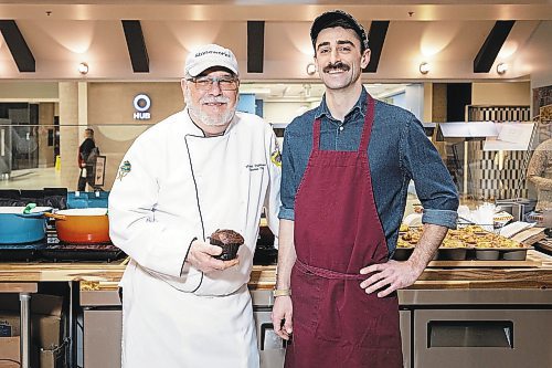 JESSICA LEE / WINNIPEG FREE PRESS

Chef Mike Publicover, owner of Stonework&#x2019;s Bistro, is photographed with his son Zac, who works front of house on January 24, 2023 at the fast-casual eatery which opened in Winnipeg Square in May 2022.

Reporter: Dave Sanderson