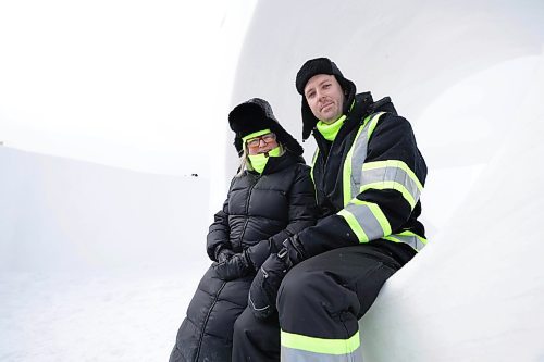 RUTH BONNEVILLE / WINNIPEG FREE PRESS
Winnipeg artist Wanda Koop and EQ3 creative director and furniture designer Thom Fougere, together designed their warming hut Nix, which means snow in Latin. It was inspired by the beauty of a Winnipeg winter and snow as its main element.