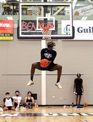 Eli Ampofo &quot;lives in the gym,&quot; spending a ton of hours outside of Bobcats' practice slots to hone his craft. (Thomas Friesen/The Brandon Sun)