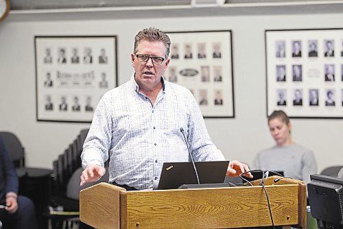 Director of engineering services Mark Allard answers questions from Brandon City Council during budget talks on Friday. (Colin Slark?The Brandon Sun)