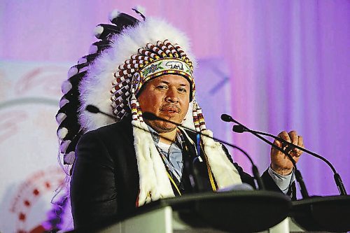 Southern Chiefs’ Organization Grand Chief Jerry Daniels, pictured here during a ceremony in downtown Winnipeg last April, says First Nations citizens know best what services and systems they need to stay healthy, and should be included in the federal government's upcoming health meeting with provincial premiers on Feb. 7. (Mike Deal/Winnipeg Free Press)