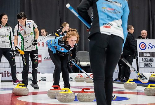 JESSICA LEE / WINNIPEG FREE PRESS

Grace Beaudry watches for the rock at the Scotties Tournament on January 27, 2023, held at East St. Paul Arena.

Reporter: Mike Sawatzky